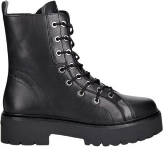 Pinko Pinko - Veterlaarzen - Dames - Schoenen - Zwart - Maat: 38 EU Zijde