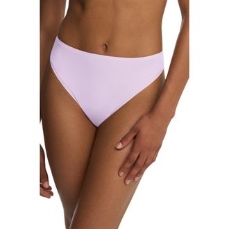 Natori Bliss Bare Cotton High Cut Brief in Pale Purple at Nordstrom, Size X-Small