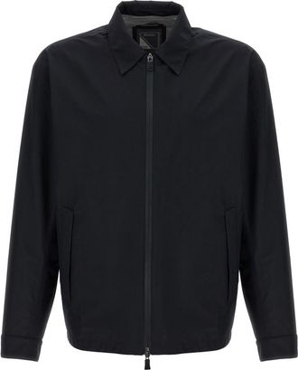 Herno Black Solid Shirt Collar Jacket