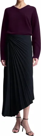 A.L.C. Tracy Midi Skirt In Black Twill