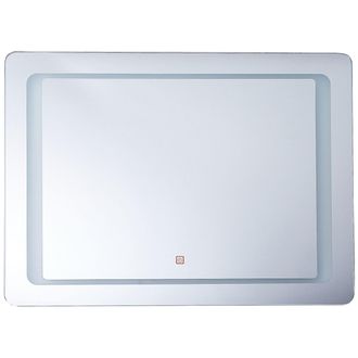 Beliani Beliani - Espejo De Pared Plateado Con Luz Led Rectangular 60 X 80 Cm Sistema Anti Vaho Wassy