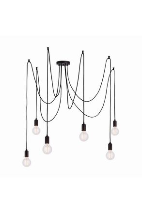 Netlighting Studio 6 Light Cluster Pendant Matt Black Paint E27