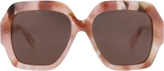 Chlo&eacute; Square-Frame Recycled Acetate Sunglasses