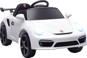 OEM Coche El&eacute;ctrico Para Ni&ntilde;os Con Licencia Ruf Ctr 3 Clubsport Mando A Distancia Motor Doble Ruedas Auxiliares Blanco