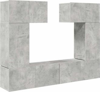vidaXL Set Muebles De Sal&oacute;n Tv 6 Pzas Madera Ingenier&iacute;a Gris Hormig&oacute;n Vidaxl