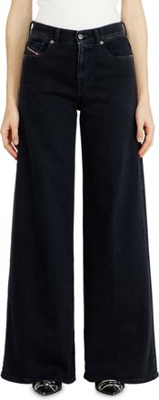 Diesel Flare Jeans Regular Waist 1978 D-Akemi, Black/Dark grey, Zip fly