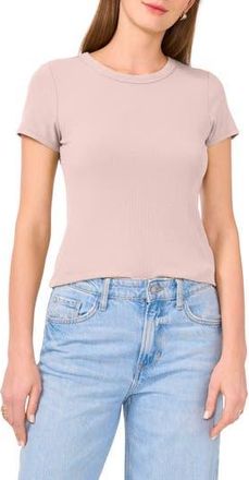 Halogen Rib Knit Jersey T-Shirt in Veiled Rose at Nordstrom Rack, Size X-Large