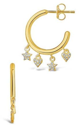 Sterling Forever Sterling Silver Celeste Hoop Earrings in Gold at Nordstrom Rack