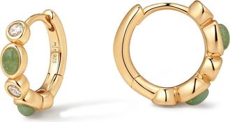 Made by Mary Aura Hoop Earrings in Gold Vermeil/Green at Nordstrom