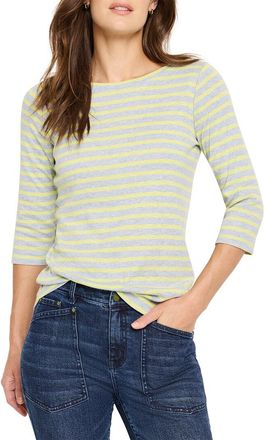 Nic+Zoe Nic+Zoe 3/4-Sleeve Stripe Boat T-Shirt