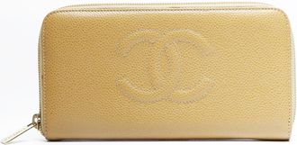 Chanel Beige Long Wallet (Bi-Fold) (Pre-Owned)