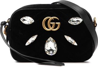 Gucci Pre-owned Gucci Mini GG Marmont Crystal Embellished Matelasse Velvet Crossbody Ladies 448065.204991