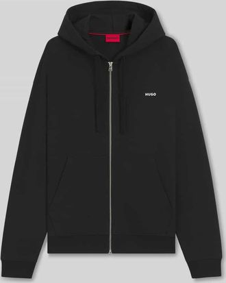 HUGO BOSS Relaxed Fit Sweatjacke aus reiner Baumwolle Modell DAPOZIP in Black, Größe XXL