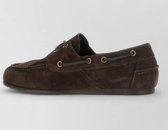 Sebago suede moc toe loafers eyelet detail