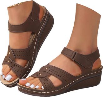 Generic Wedge Sandals for Women 2026 Summer Open Toe Non-Slip Sandal Dressy Ankle Strap Comfortable Walking Vacation Platform Sandals Vintage Wide Shoes with 