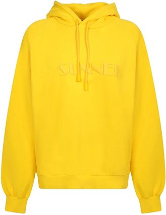 Sunnei Basic hoodie door Sunnei - Dames - Hoodies - Geel - 2XS - Katoen - Hoodies & sweatvesten