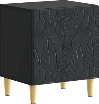 vidaXL Mesita De Noche Negro 43 X 34,5 X 50 Cm Madera De Ingenier&iacute;a Vidaxl