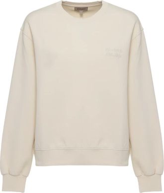 Woolrich Hoodies & sweatvesten, Dames, Beige, S, Katoen, Interlock Crewneck