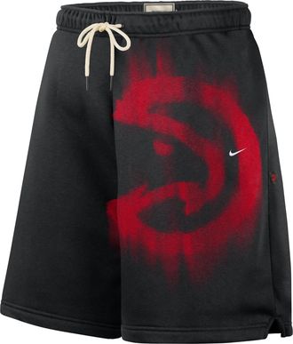 Nike Mens Atlanta Hawks Standard Issue Fleece Basketball Shorts in Black | IQ1452-010