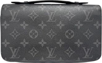 Louis Vuitton Black Gray Monogram Eclipse Monogram Eclipse Long Wallet (Bi-Fold) (Pre-Owned)