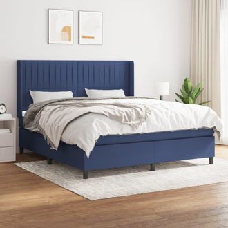 vidaXL Vidaxl - Cama Box Spring Con Colch&oacute;n Tela Azul 160x200 Cm