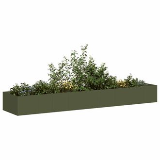 Berkfield Home Planter Olive Green 360x80x40 cm Steel | Size: 360 x 80 x 40 cm