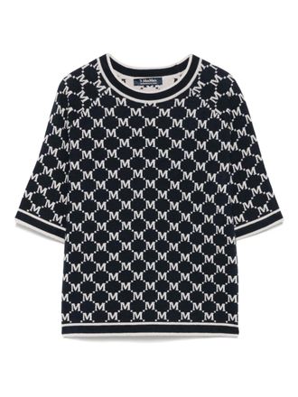 Max Mara T-shirt met jacquard - Blauw