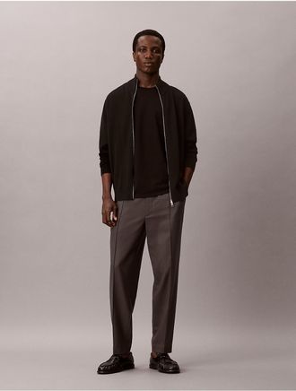Calvin Klein Mens Wool Blend Tapered Pants - Dark Grey - XL