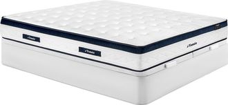 Vente-Unique Conjunto 180 x 200 cm somier canap&eacute; blanco + colch&oacute;n de muelles ensacados 5 zonas tejido refrescante grosor 28cm - KOROVOU de YSM&Eacute;E