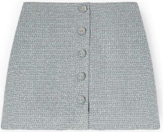 Motivi Boucl&eacute; Stof Minirok - Dames - Korte rokken - Blauw - XL - Polyester - Rokken
