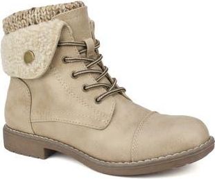 White Mountain Duena Faux Shearling Trimmed Hiking Boot in Naturalmulti/fabric at Nordstrom Rack, Size 6.5