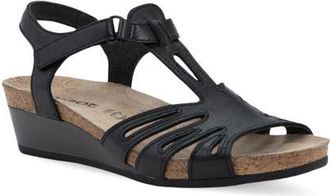 Naot Starlet Wedge Sandal in Black Leather at Nordstrom, Size 11Us