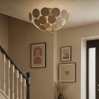 Pagazzi Skye 55cm Sputnik Semi-Flush Ceiling Light in Light Brown
