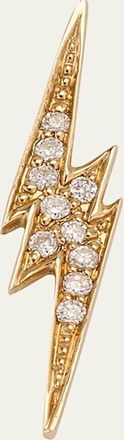 Sydney Evan 14k White Gold Diamond Lightning Bolt Stud Earring, Single