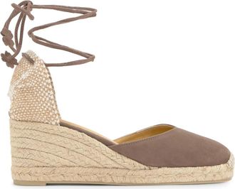 Castaner Carina Wedge Espadrille - Dames - Sleehakken - Bruin - 39 EU - Leer - Schoenen