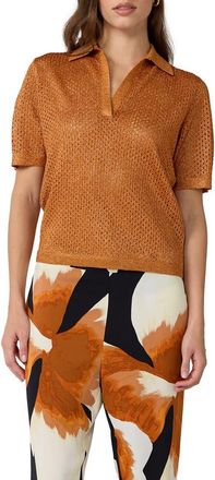 Diane Von F&uuml;rstenberg Maren Metallic Knit Sweater in Copper Gleam at Nordstrom, Size Xx-Small