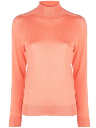 PESERICO high-neck virgin wool top - Orange