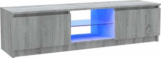 vidaXL Vidaxl - Mueble De Tv Con Luces Led Gris Sonoma 120x30x36 Cm