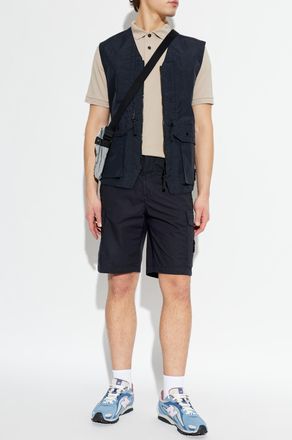 Stone Island Cargo Shorts With Logo Patch, Mens, Black