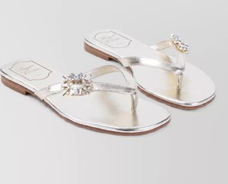Roger Vivier leather flip flops