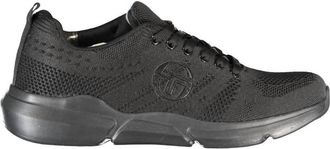 Sergio Tacchini Mens Sleek Lace-Up Sneakers With Contrast Detailing In Black