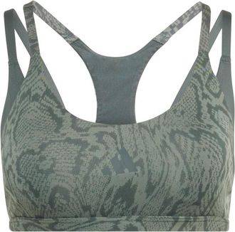 adidas Optime Workout Snake Strappy Light Support Sport-BH f&uuml;r Damen | oliv/grau