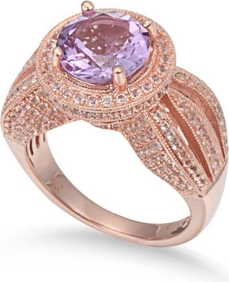 Suzy Levian Sterling Silver 4.37 TCW Purple Amethyst Ring