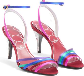 Valentino Garavani Ladycrush Ankle Strap Sandal in Multicolor/silver Shade at Nordstrom, Size 11.5Us