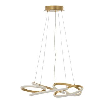 Mauro Ferretti L&aacute;mpara de ara&ntilde;a led de metal dorado con 3 luces, &oslash; 55x120 cm