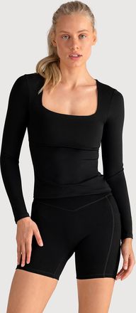 Bloch Ladies Apex Essential Long Sleeve Top, Vanilla Custard