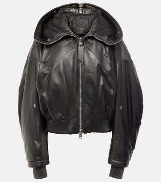 レザージャケット・コート THE ATTICO LEATHER JACKET (250WCB00062LBT128AA 100) レザーショートトレンチコート レザーコート | レザージャケット