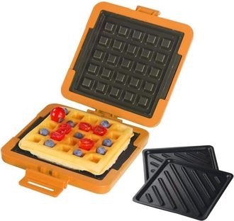 OEM Gofrera Y Sandwichera 2 En 1 Para Microondas: Gofrera De Silicona Totalmente Extra&iacute;ble Para S&aacute;ndwiches, Desayunos, Carnes Y Tostadas R&aacute;pidas. Apta Par