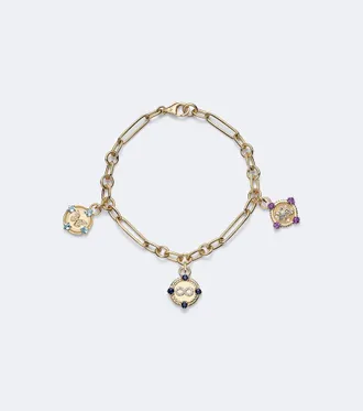 Foundrae Infinite Gratitude, Reverie, and Blossoms 18kt gold bracelet with gemstones