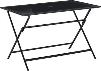 OUTSUNNY Folding Rectangular Garden Dining Table For 6 With Parasol Hole | TJ Hughes